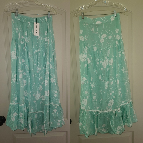 New Kivari Antigua Maxi Skirt Mint Antique Blue S - Picture 9 of 11